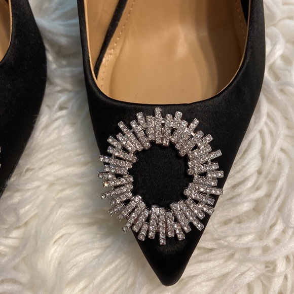 Very elegant Express high heel shoes size 10 brand new color black with silver - Picture 2 of 16